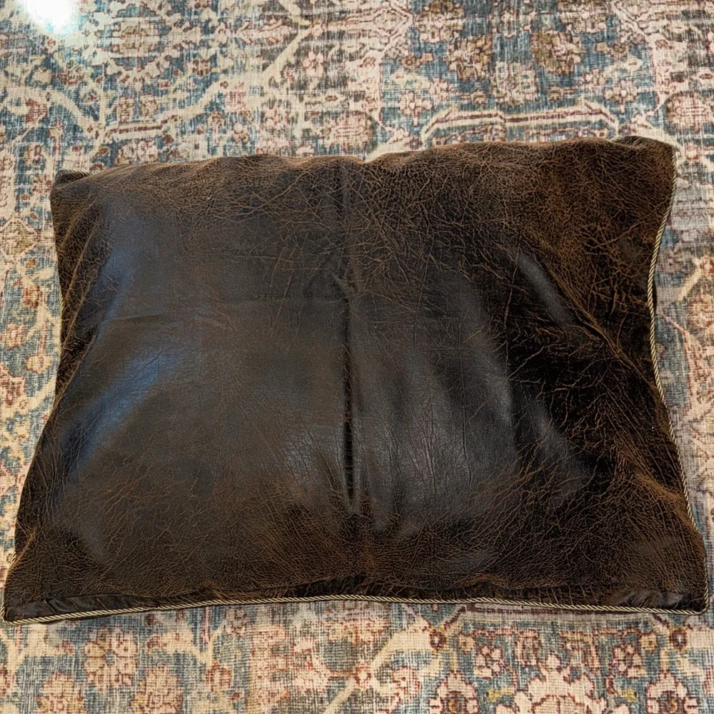 Western Tapestry and leather look Pillow Sham  by Wood River Bed Pillow size - Picture 5 of 11